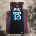 NBA 13 Paul George OKC Thunder 22-23 city Maillot noir imprimé